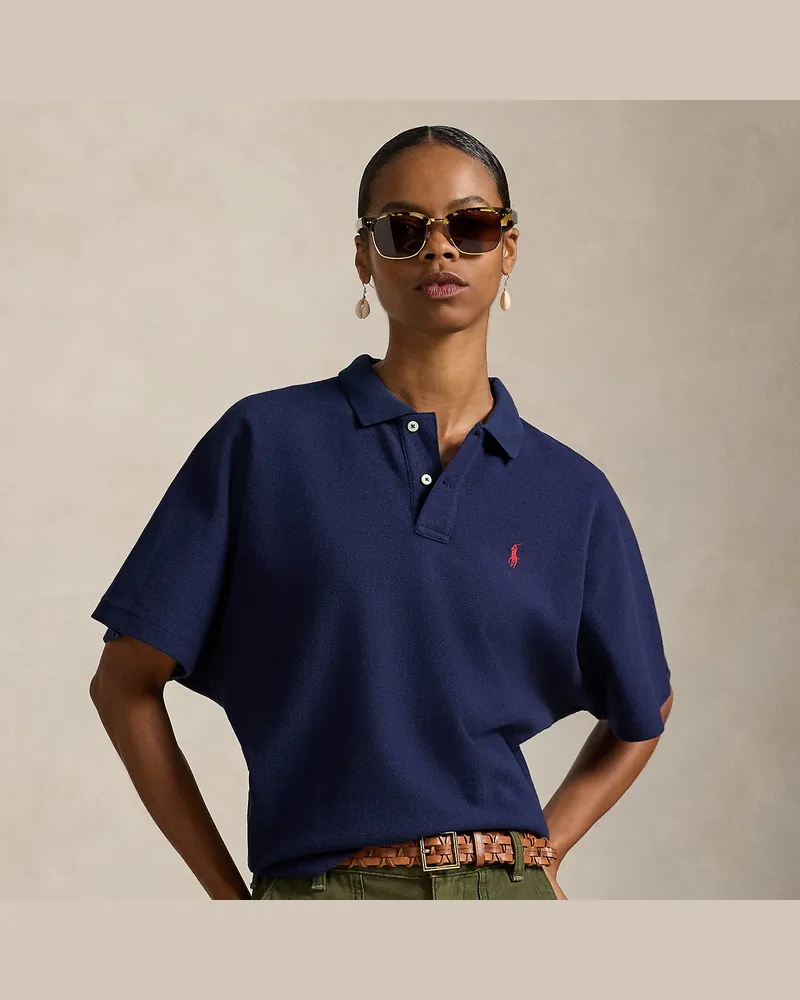 Ralph Lauren Piqué-Poloshirt mit Fledermausärmeln Blue