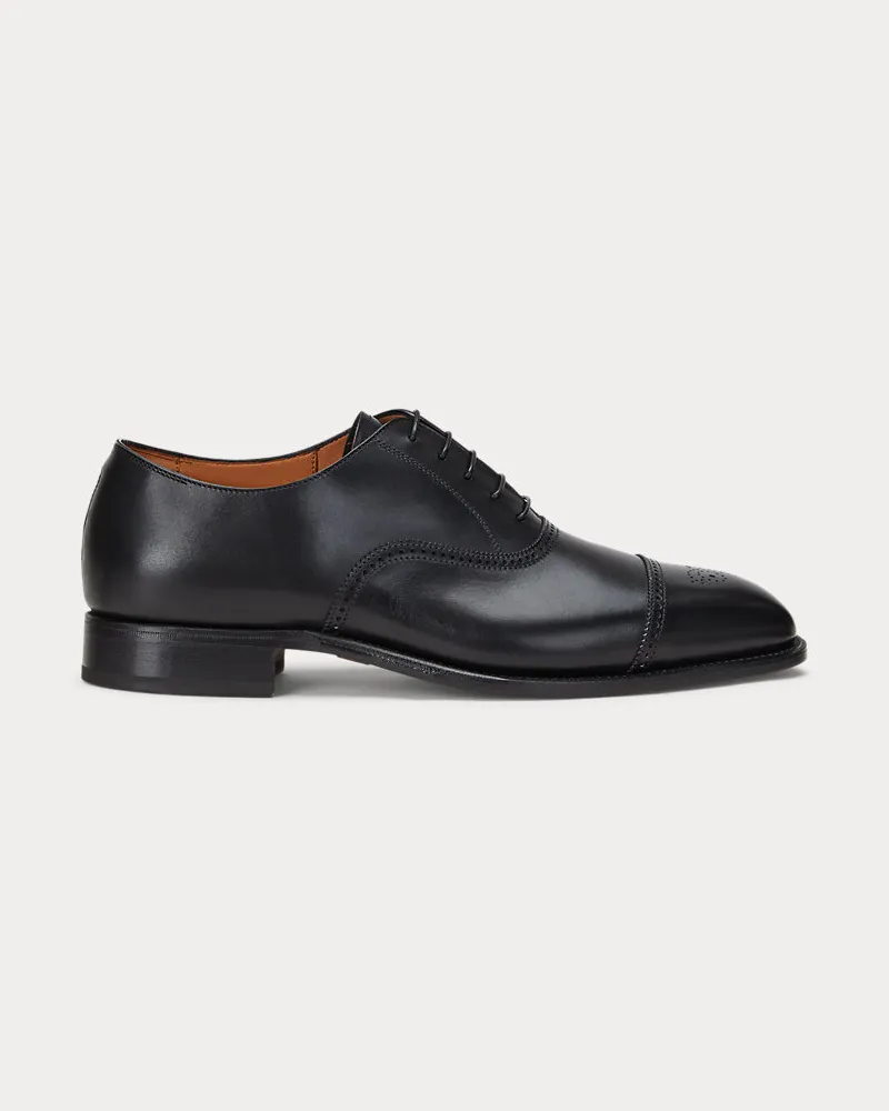 Ralph Lauren Cap-Toe-Schuh Denver aus Kalbsleder Black