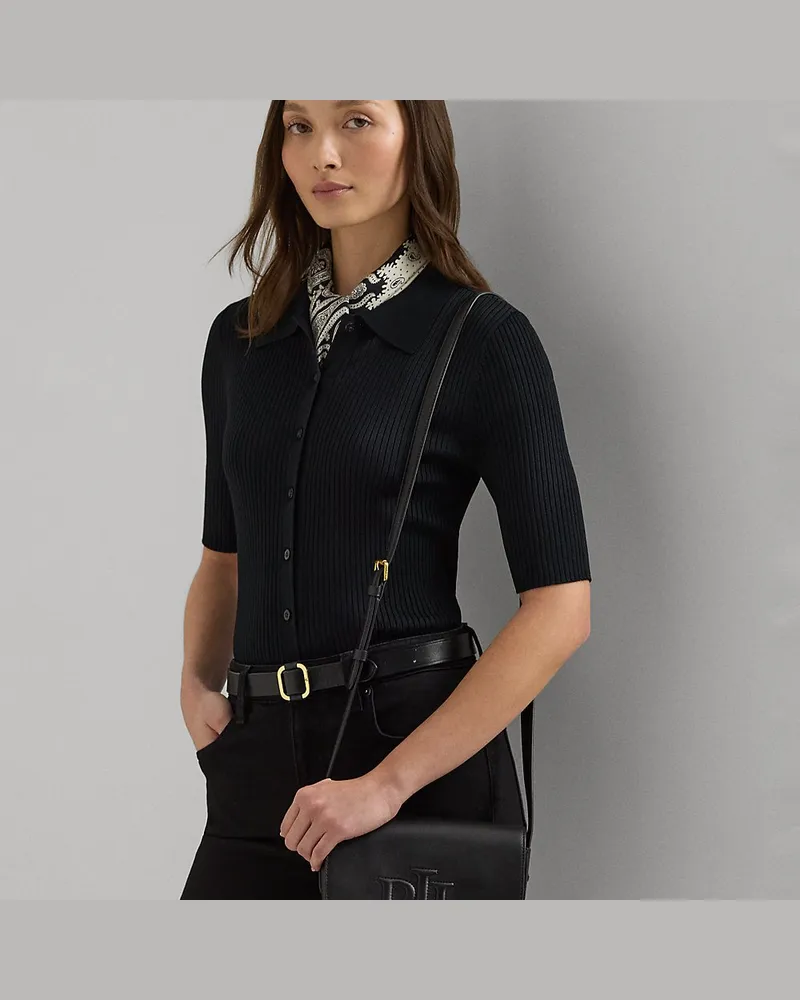 Ralph Lauren Mittelgroße Leder-Umhängetasche Witley Black