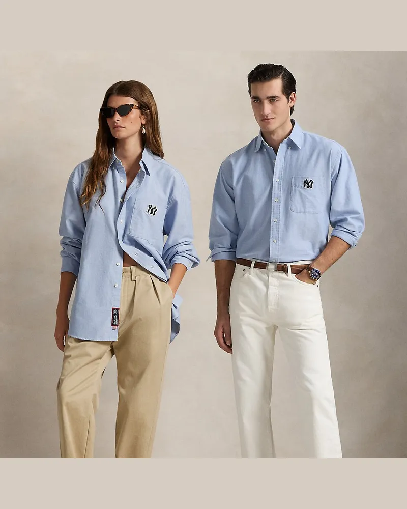 Ralph Lauren Big-Fit Shirt Polo  Ralph Lauren Lauren Yankees Blue