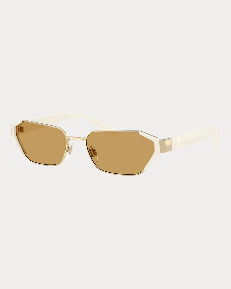 Ralph Lauren Rechteckige RL-Sonnenbrille Gold