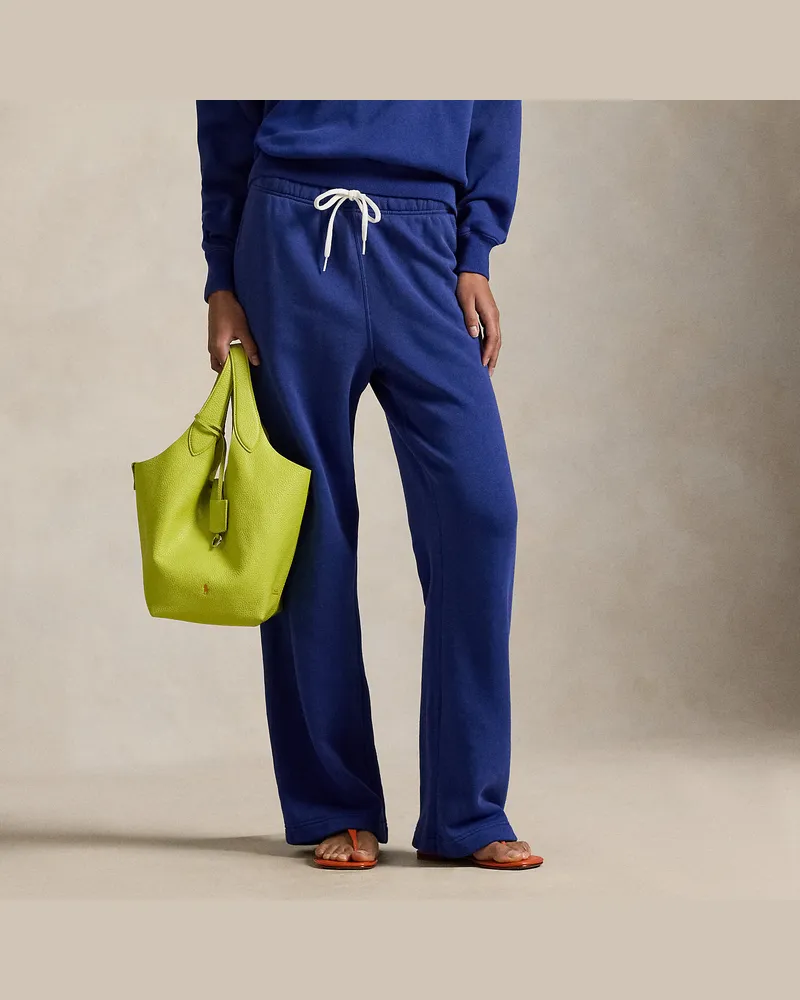 Ralph Lauren Fleece-Jogginghose mit weitem Bein Blue