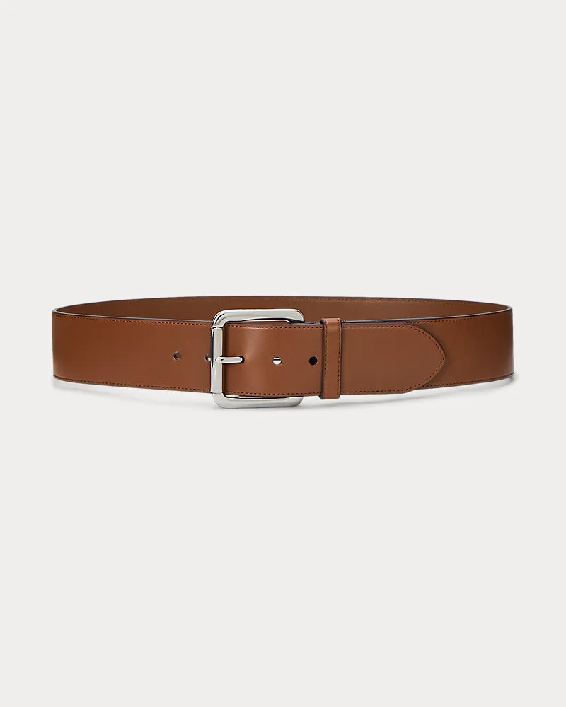 Ralph Lauren Breiter Gürtel aus Vachetteleder Brown