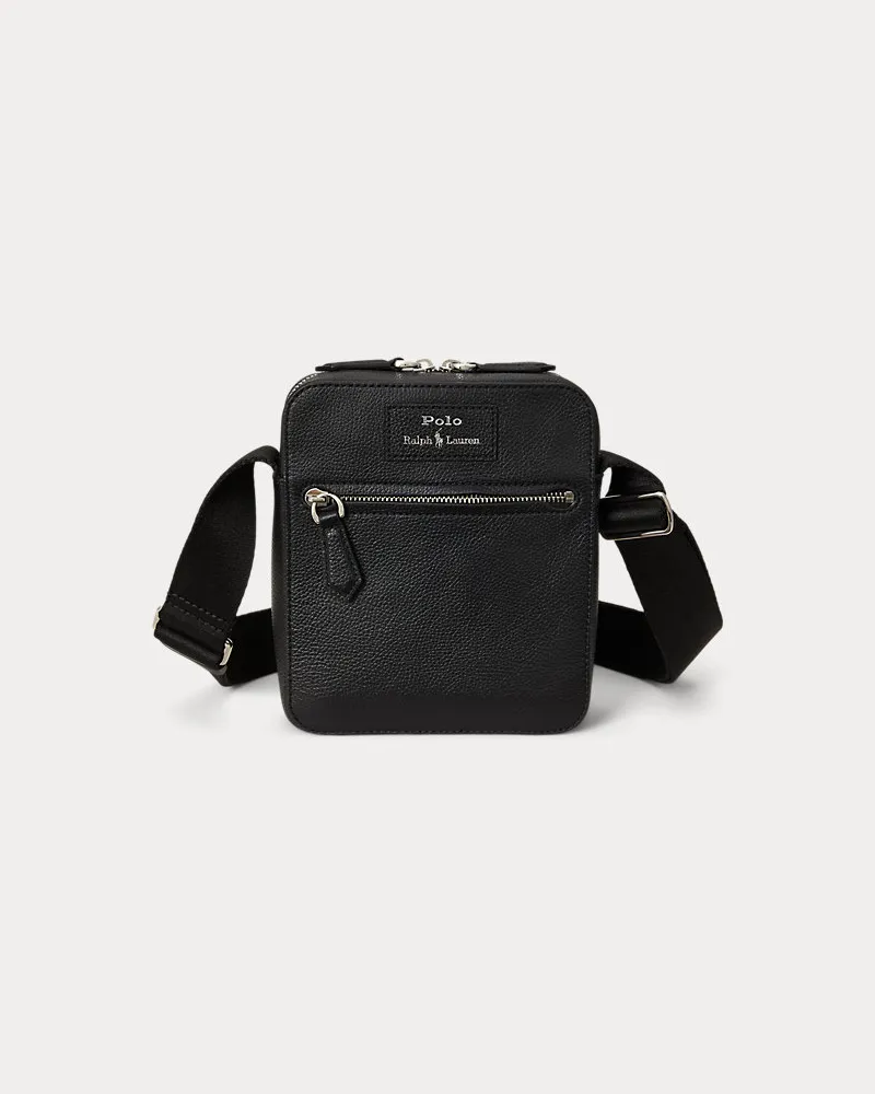 Ralph Lauren Umhängetasche aus Narbenleder Black
