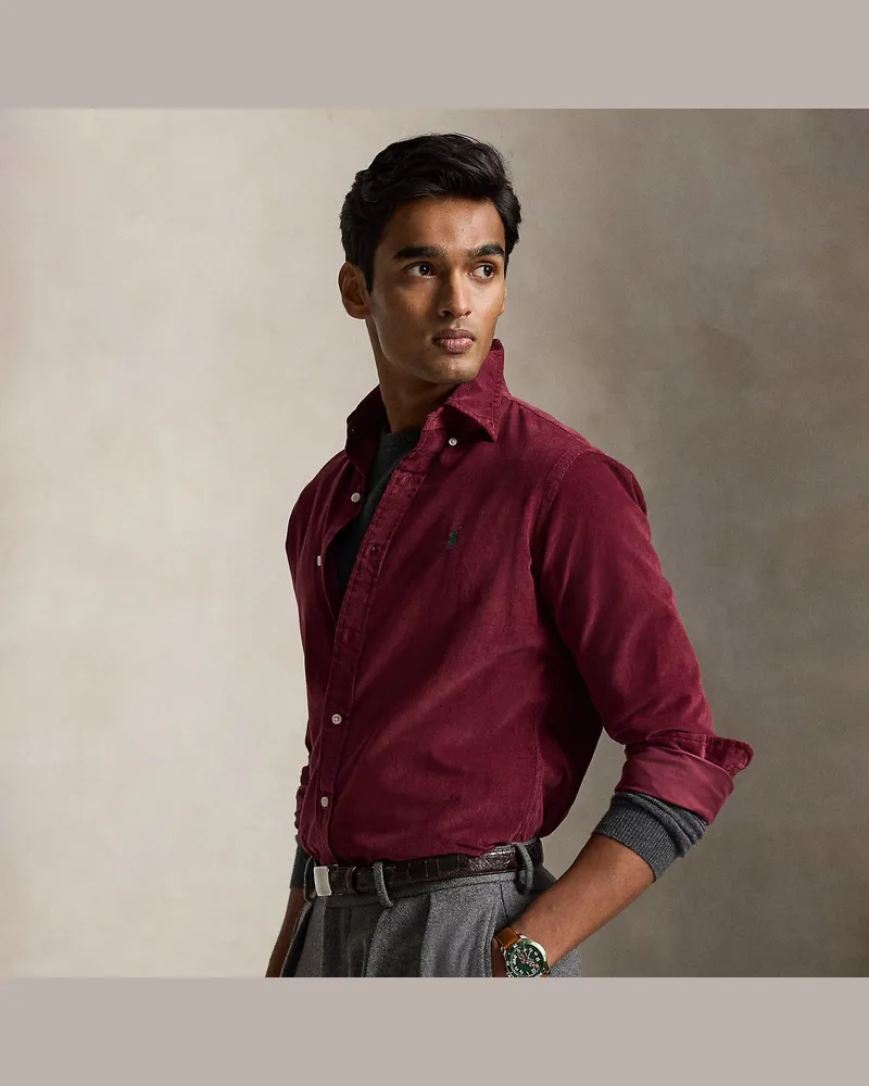 Ralph Lauren Custom-Fit-Kordsamthemd Red