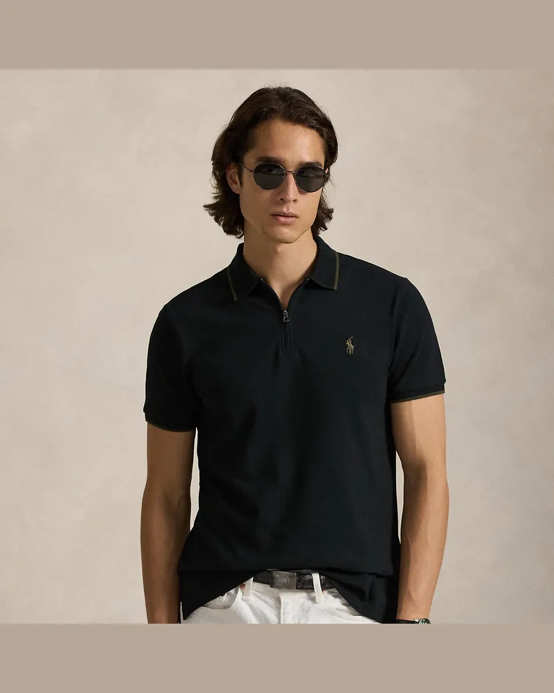 Ralph Lauren Custom-Slim-Fit Piqué-Poloshirt Black