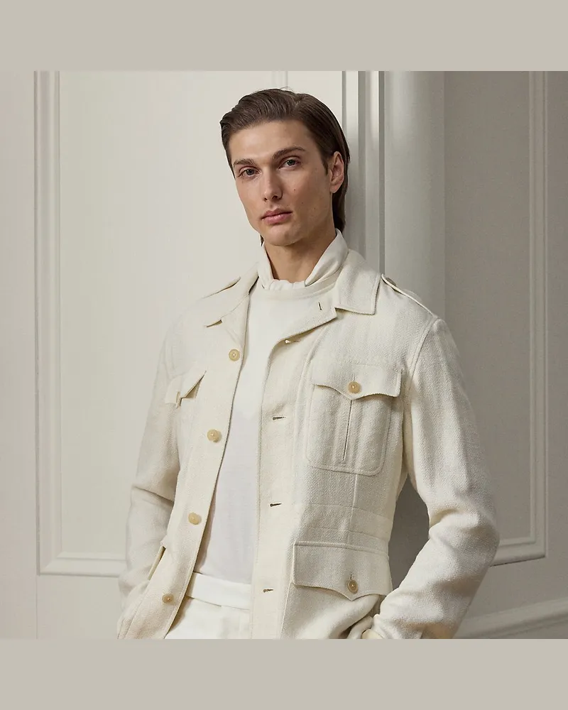 Ralph Lauren Handgeschneiderte Jacke mit Leinen Cream