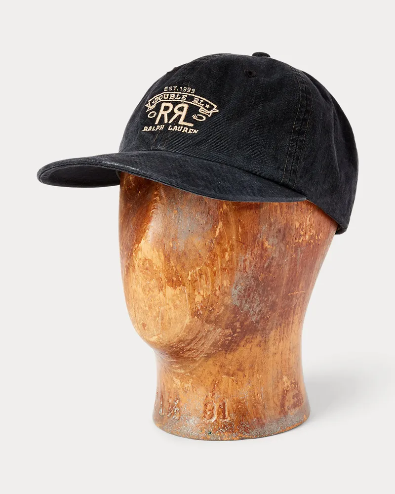 Ralph Lauren Twill-Baseballkappe mit RRL-Ranchlogo Black