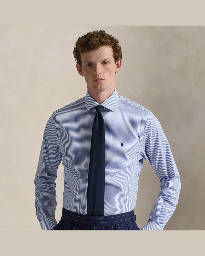Ralph Lauren Custom-Fit Popelinehemd mit Streifen Blue