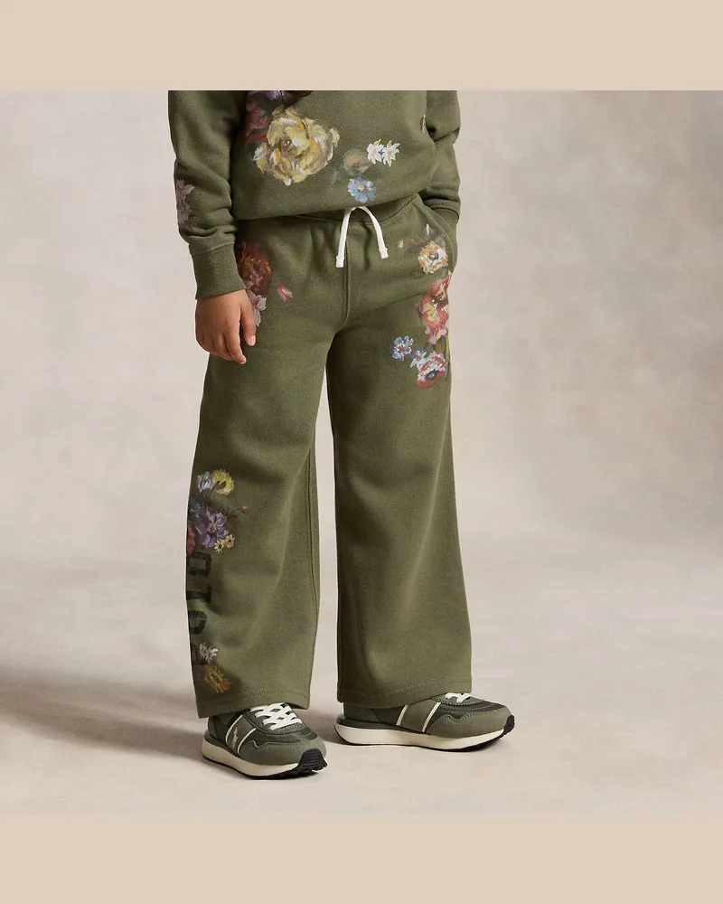 Ralph Lauren Geblümte Jogginghose mit weitem Bein Green
