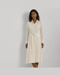 Ralph Lauren Georgette-Hemdkleid mit Gürtel Cream