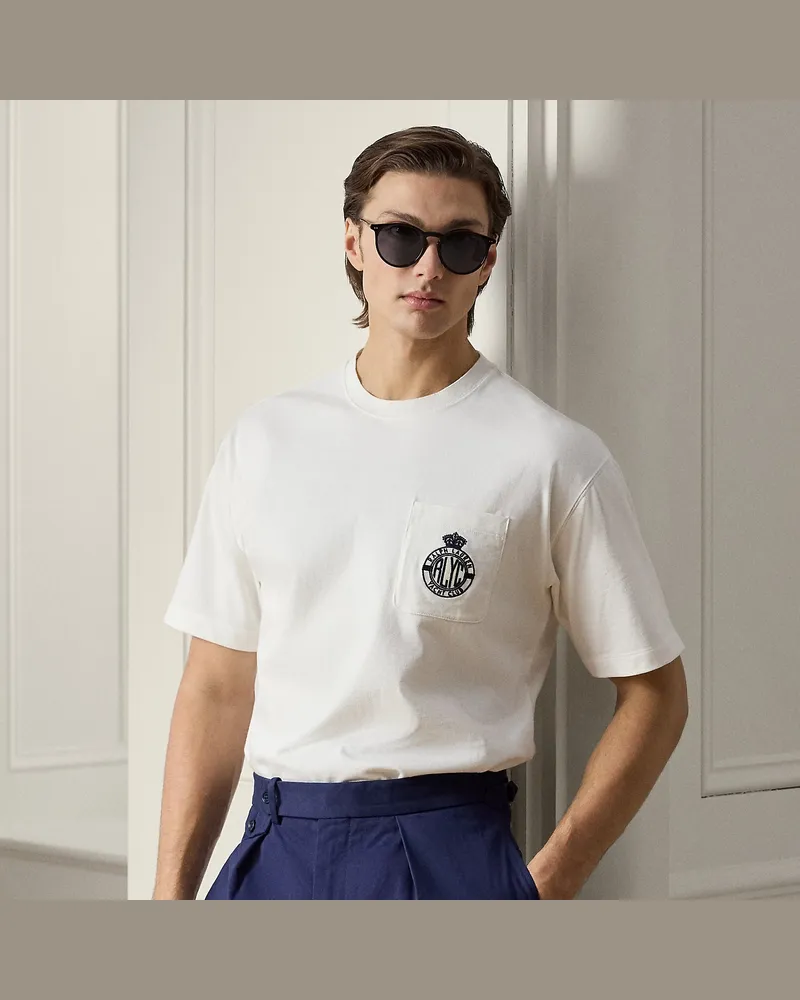 Ralph Lauren Relaxed-Fit T-Shirt mit Wappenstickerei White