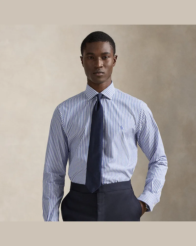 Ralph Lauren Custom-Fit Popelinehemd mit Streifen Blue