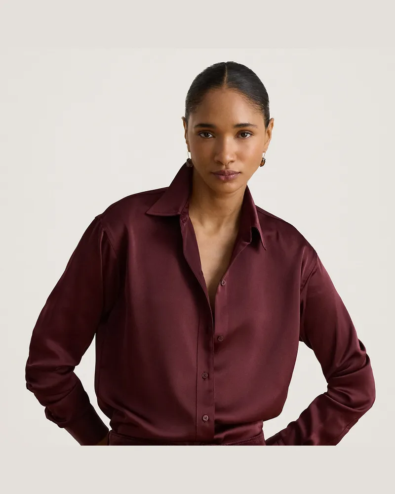 Ralph Lauren Relaxed-Fit Hemd aus Satin-Charmeuse Red