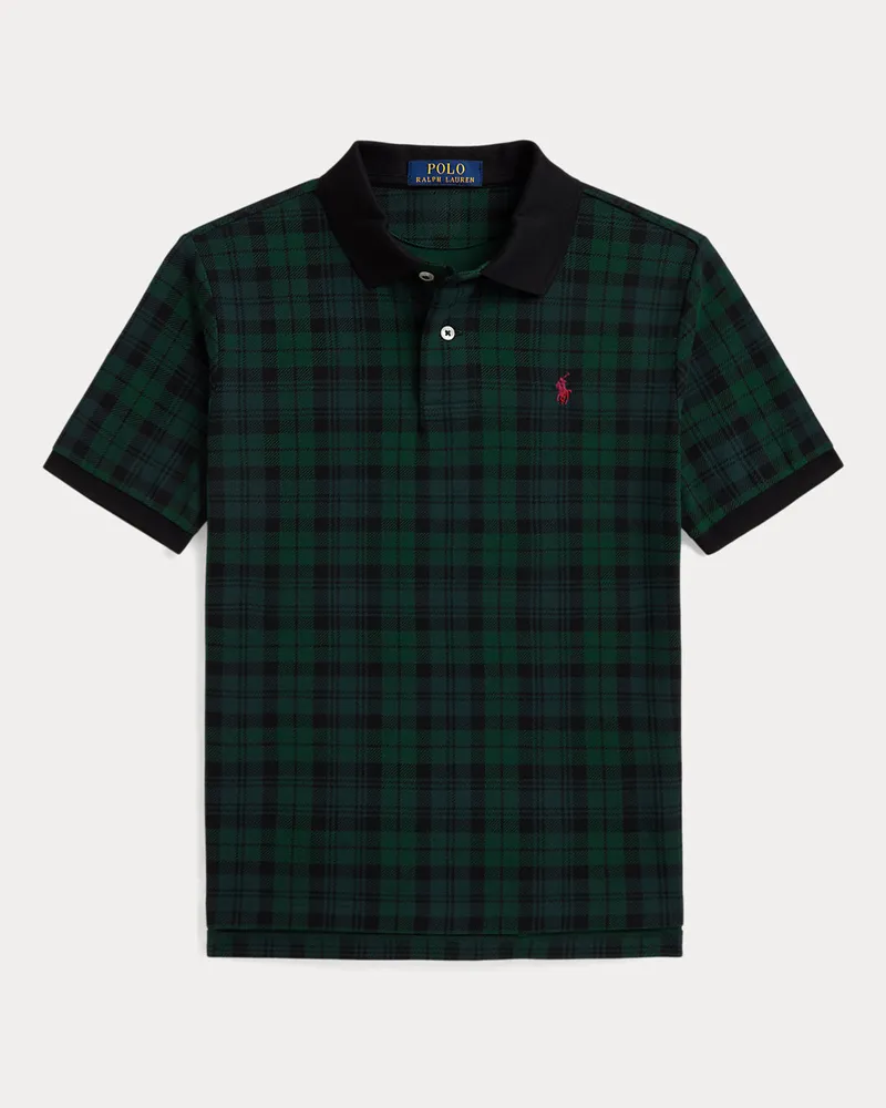 Ralph Lauren Kariertes Poloshirt aus Baumwollpiqué Black