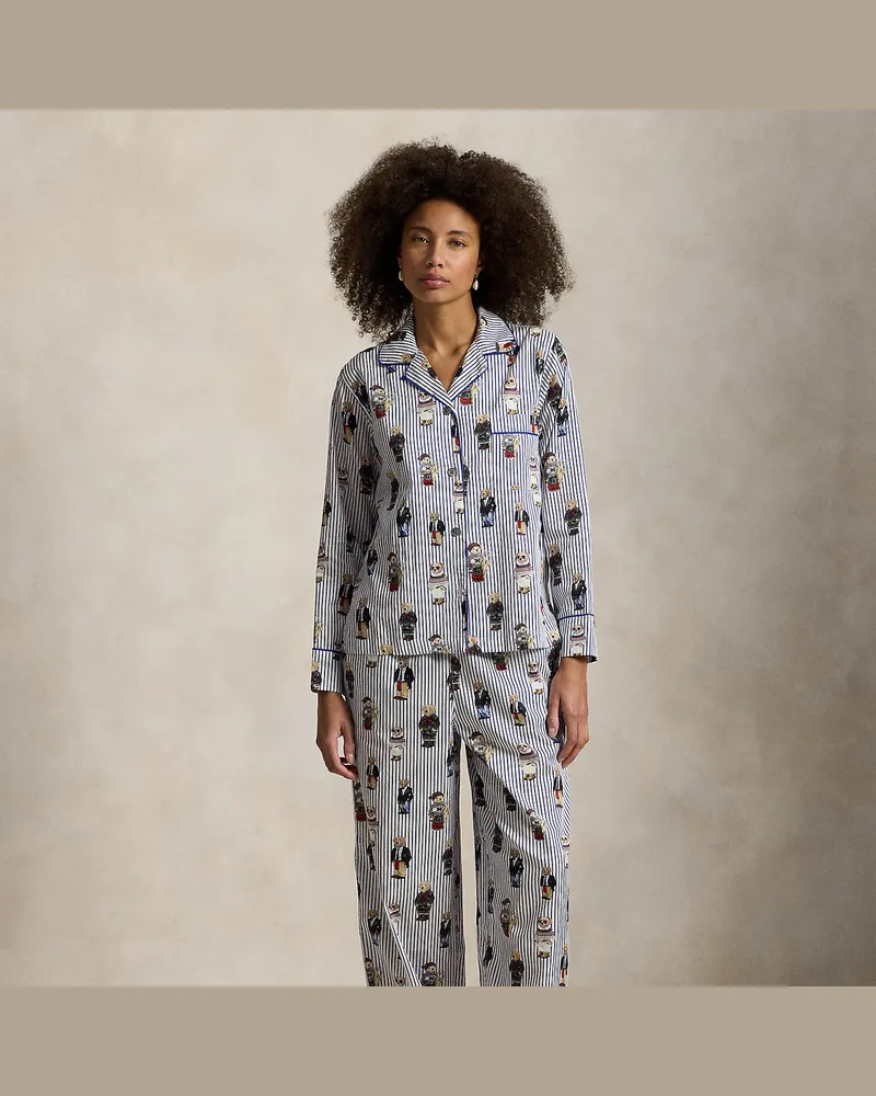 Ralph Lauren Langärmliger Pyjama aus Popeline Blue