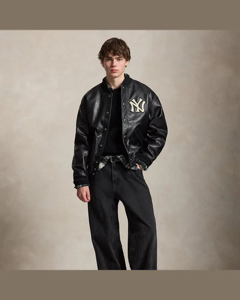 Ralph Lauren Lederjacke Polo  Ralph Lauren Lauren Yankees Black