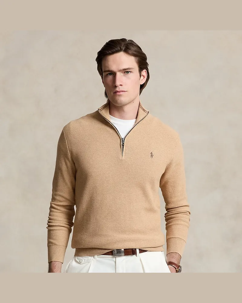 Ralph Lauren Pullover aus Baumwollpiqué Tan