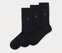 3er-Pack gerippte Crew-Socken