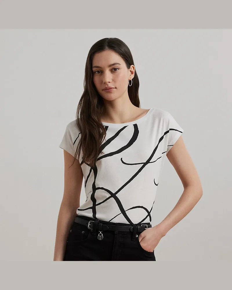 Ralph Lauren Top aus Baumwollmischung mit Logo White