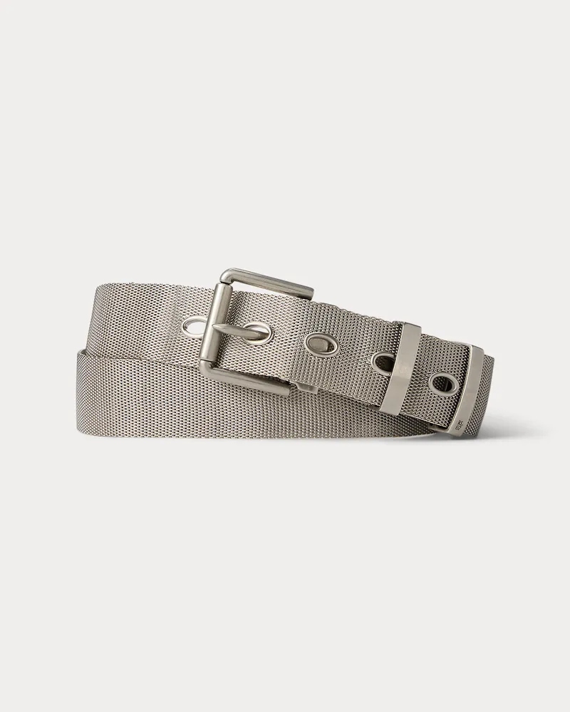 Ralph Lauren Handgefertigter Gürtel aus Metall-Mesh Silver