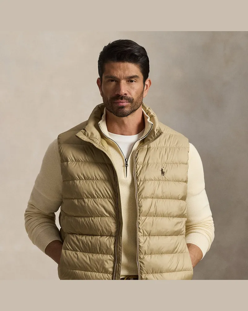 Ralph Lauren Große Größen - Die verstaubare Daunenweste Colden Tan