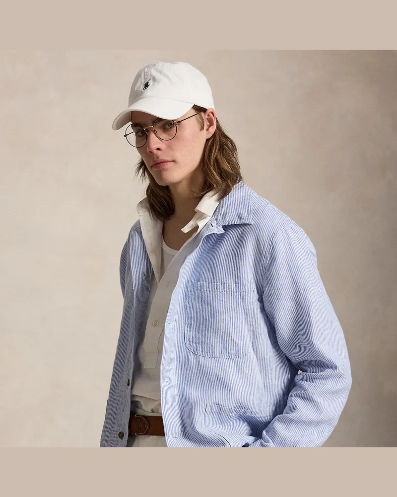 Ralph Lauren Utility-Hemdjacke aus Leinen Blue