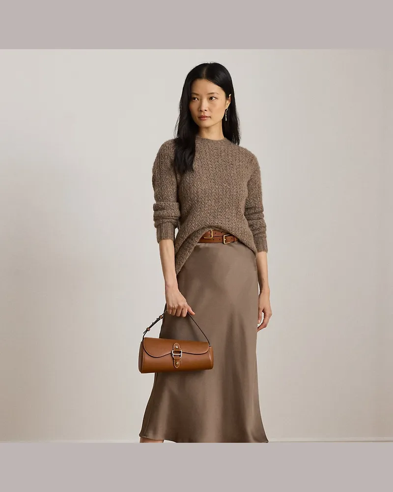 Ralph Lauren Midirock aus Satin-Charmeuse Brown