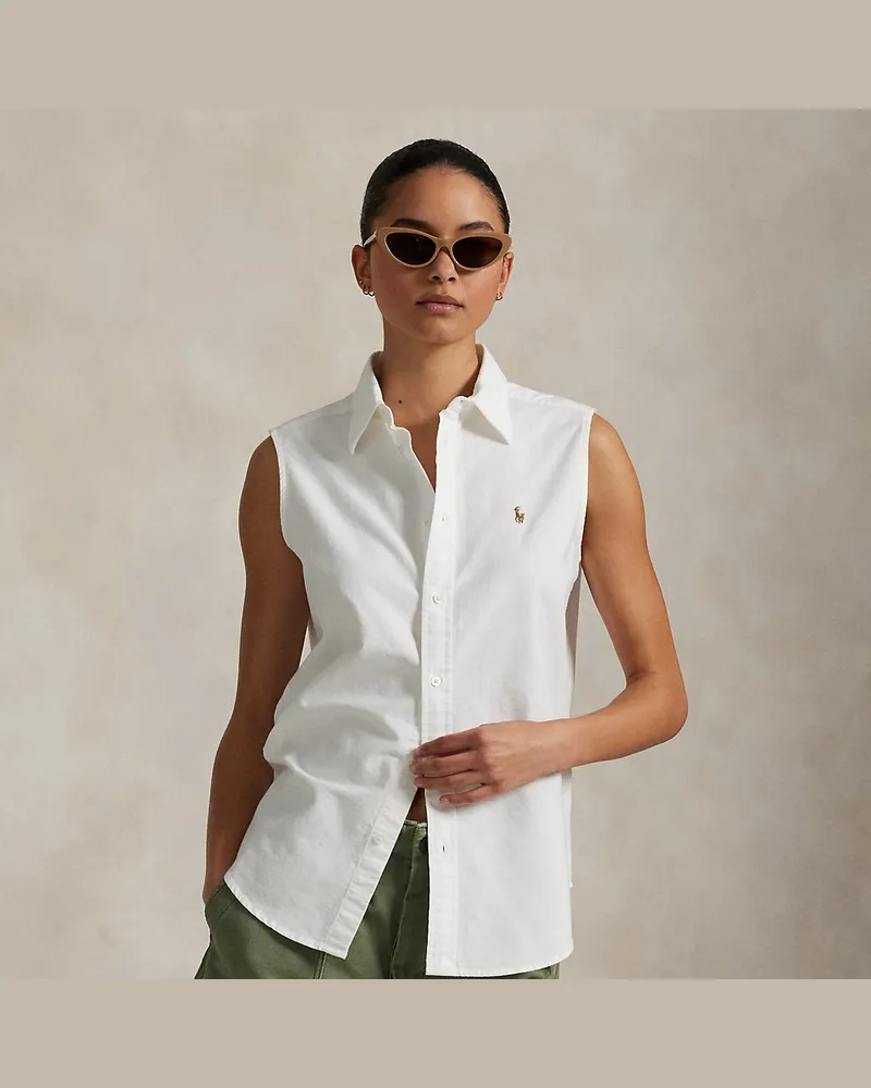 Ralph Lauren Ärmelloses Hemd aus Baumwolloxford White