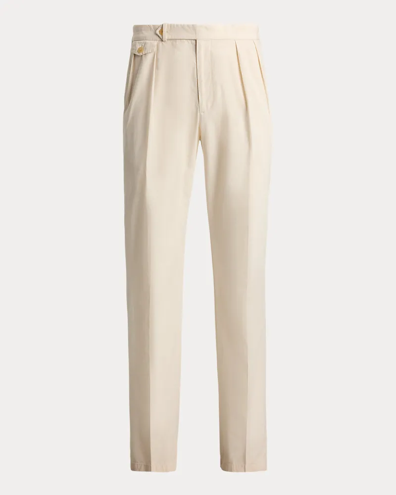 Ralph Lauren Popeline-Anzughose mit Falten White