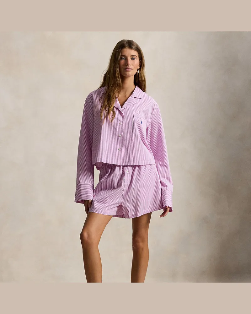 Ralph Lauren Pyjama mit kurzem Hemd und Shorts Pink
