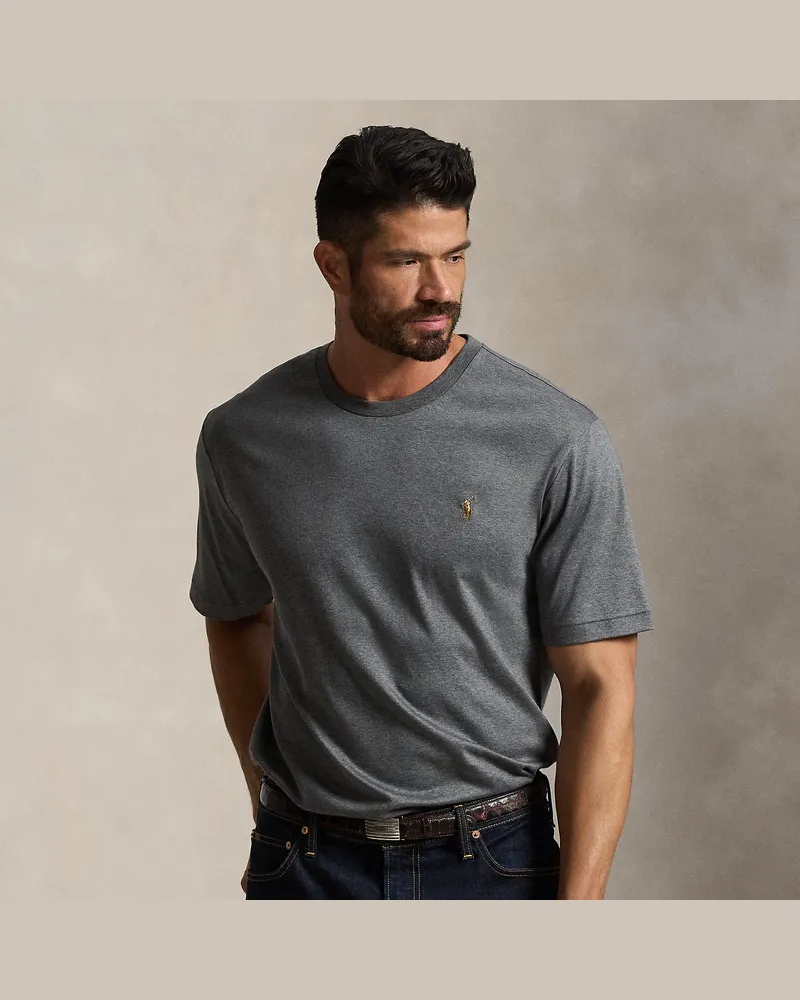 Ralph Lauren Große Größen - Rundhals-T-Shirt aus weicher Baumwolle Grey