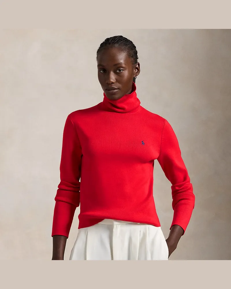 Ralph Lauren Rollkragenpullover aus Baumwollmischung Red