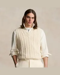 Ralph Lauren Aran-Strickpullunder mit Kaschmir Cream