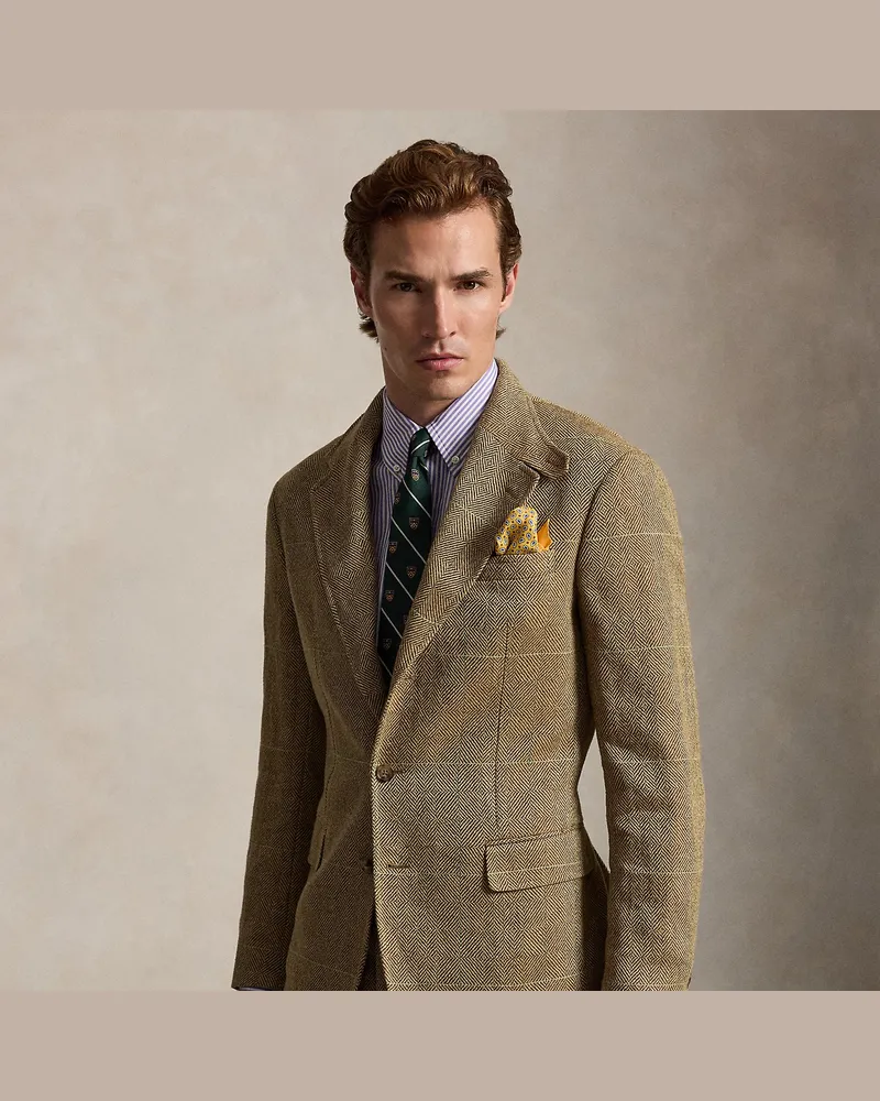 Ralph Lauren Tailored-Fit Jacke mit Korbmuster Brown