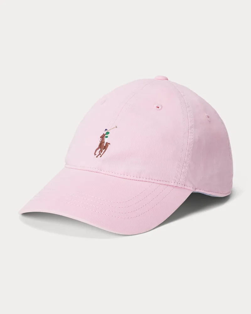 Ralph Lauren Baumwolltwill-Baseballkappe mit Pony Pink