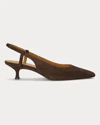 Ralph Lauren Hohe Slingbacks aus Ziegenwildleder Brown