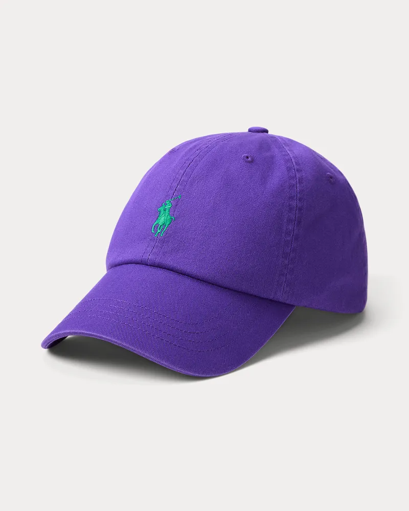 Ralph Lauren Klassische Baumwollchino-Baseballkappe Purple