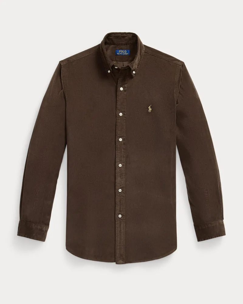 Ralph Lauren Custom-Fit-Kordsamthemd Brown