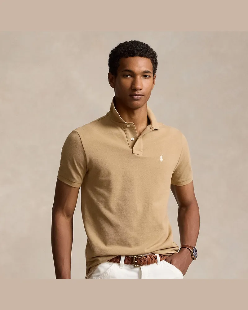 Ralph Lauren Slim-Fit Poloshirt aus Piqué Brown