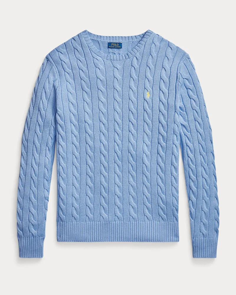 Ralph Lauren Große Größen - Baumwollpullover mit Zopfmuster Blue
