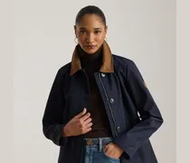 Jersey-Steppjacke mit Twillbesatz