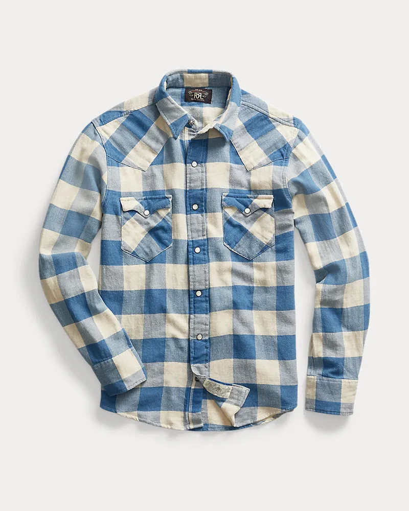 Ralph Lauren Kariertes Slim-Fit Westernhemd aus Twill Blue