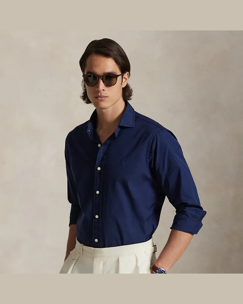 Ralph Lauren Custom-Fit Hemd aus Popeline Blue