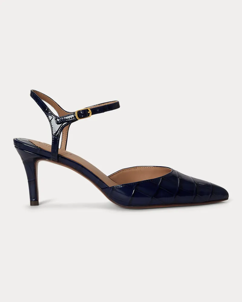 Ralph Lauren Pumps Lilah mit Krokodilprägung Blue