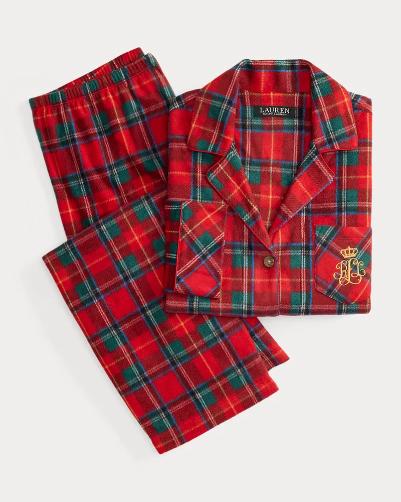 Ralph Lauren Karierter Pyjama aus Fleece Red