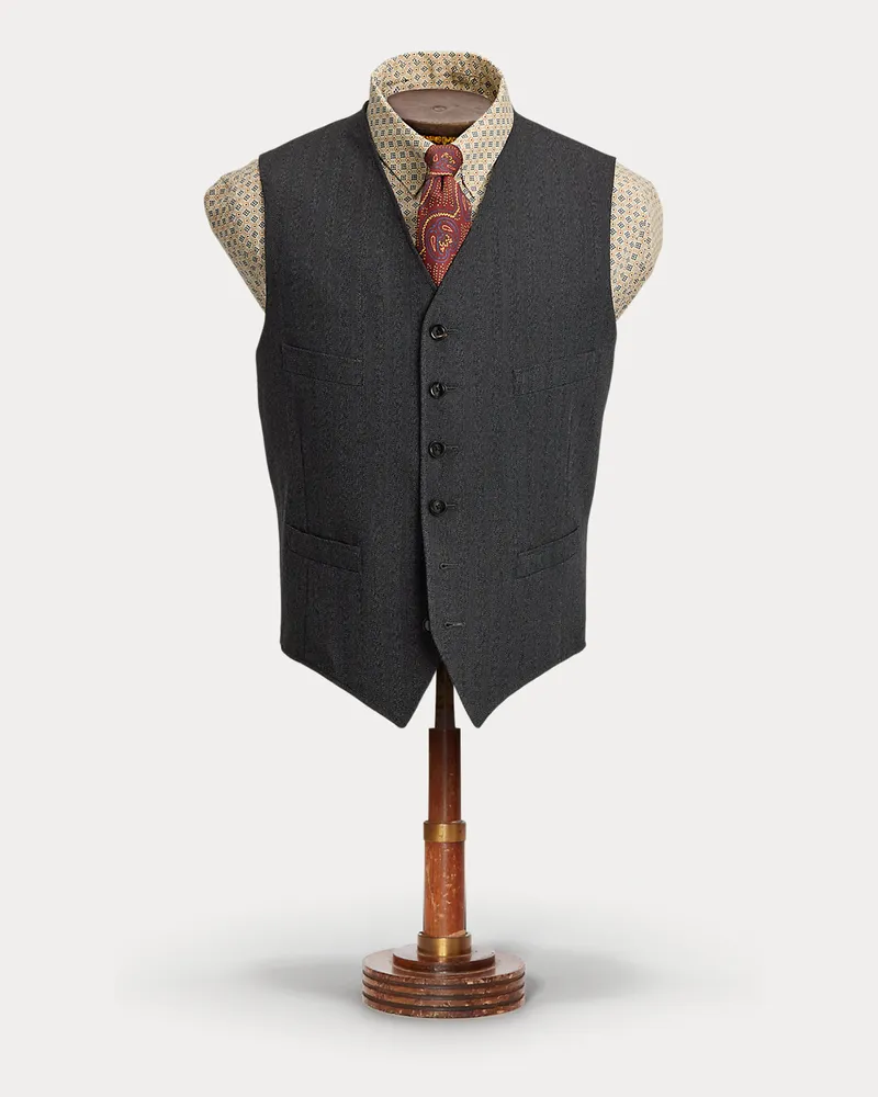 Ralph Lauren Jaspé-Weste mit Fischgrat Grey