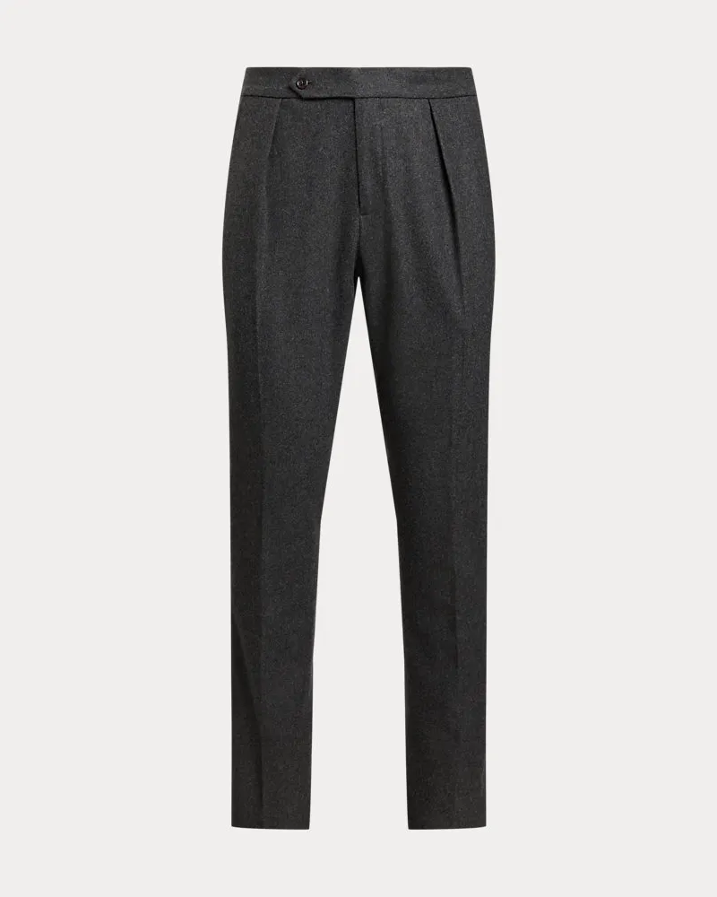 Ralph Lauren Hose aus Wollflanell mit Bundfalten Grey