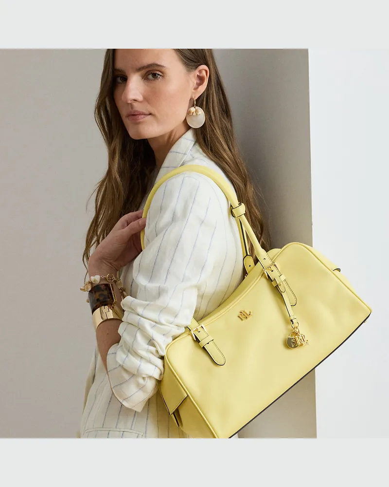 Ralph Lauren Große Leder-Beuteltasche Marcy Yellow