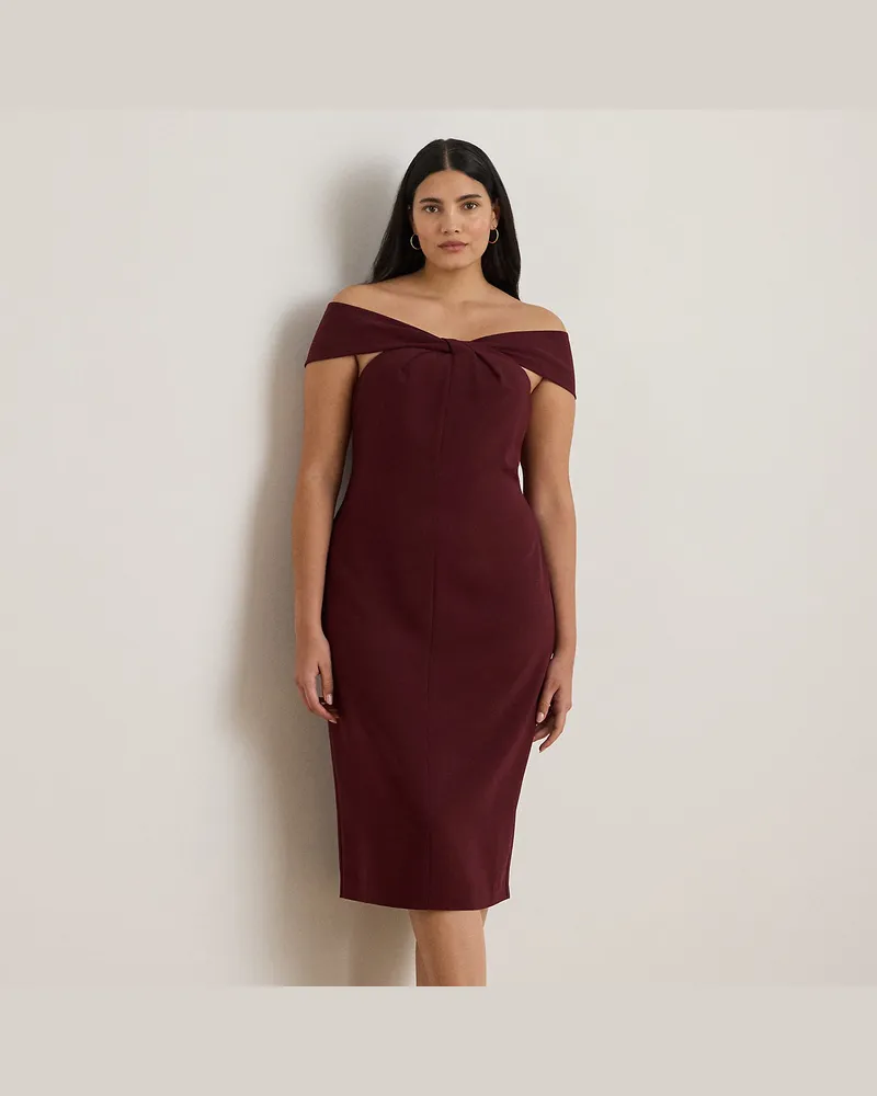Ralph Lauren Plus Größen - Crêpe-Cocktailkleid mit Twist-Detail Red